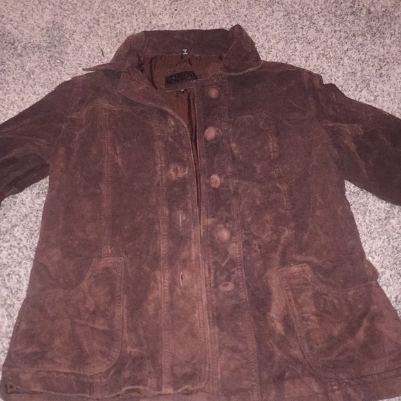 Chocolate brown suede guess coat - Picture 3 of 3